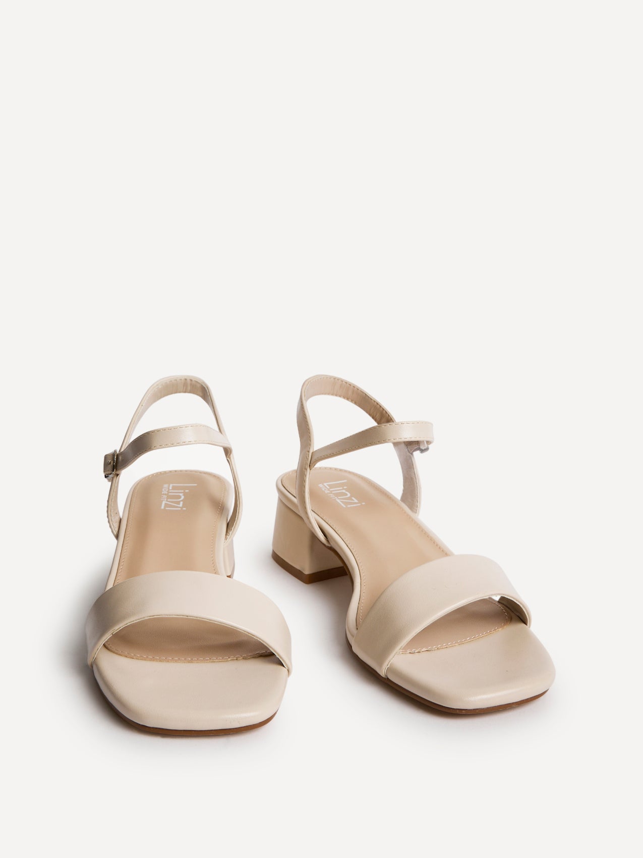 Carlie Wide Fit Nude Faux Leather Low Heels