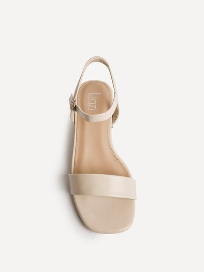 Carlie Wide Fit Nude Faux Leather Low Heels