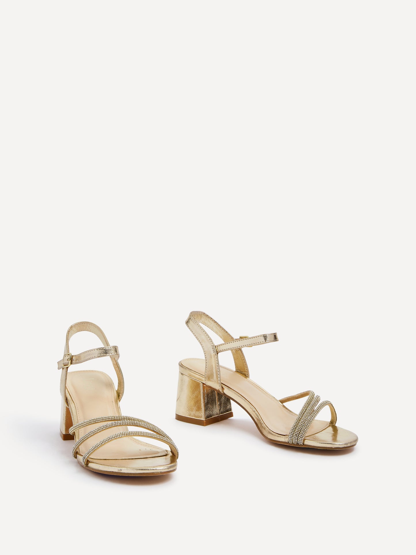 Carnation Gold Diamante Heeled Sandals