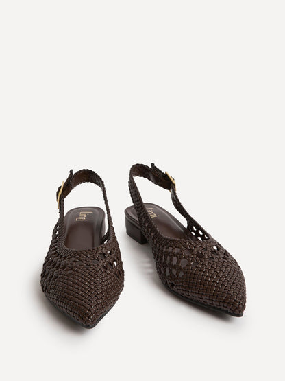 Carolina Brown Faux Leather Ballet Flats