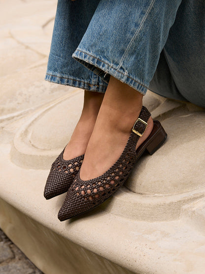 Carolina Brown Faux Leather Ballet Flats