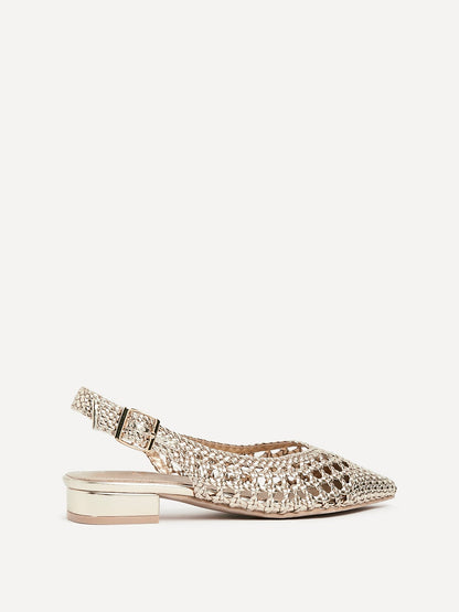 Carolina Gold Faux Leather Ballet Flats