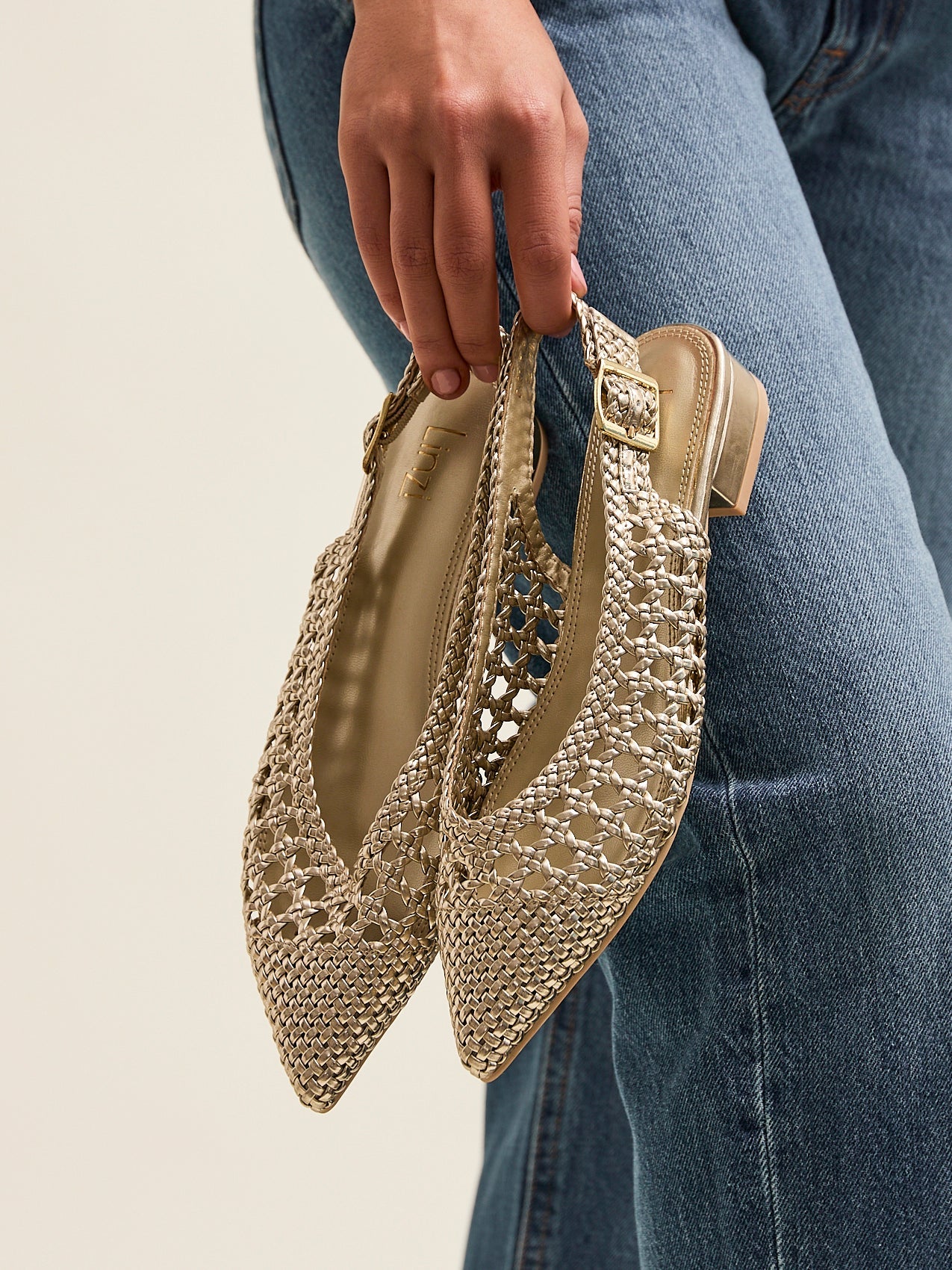 Carolina Gold Faux Leather Ballet Flats