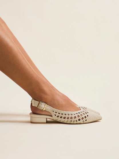 Carolina Ivory Faux Leather Ballet Flats