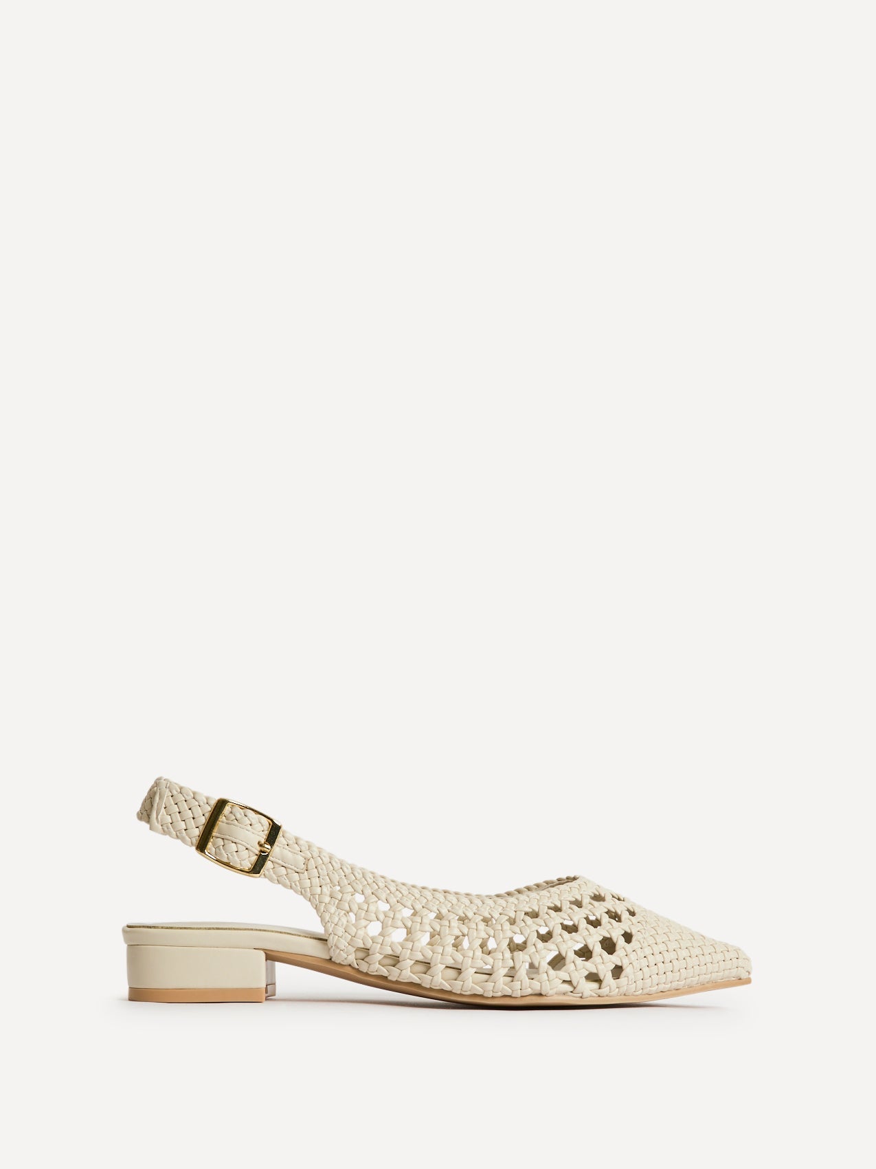 Carolina Ivory Faux Leather Ballet Flats