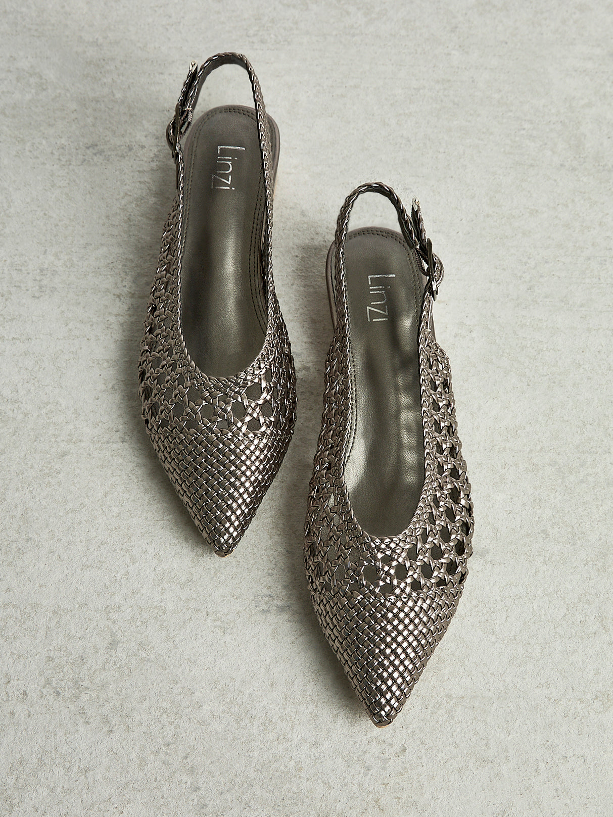 Carolina Pewter Faux Leather Ballet Flats