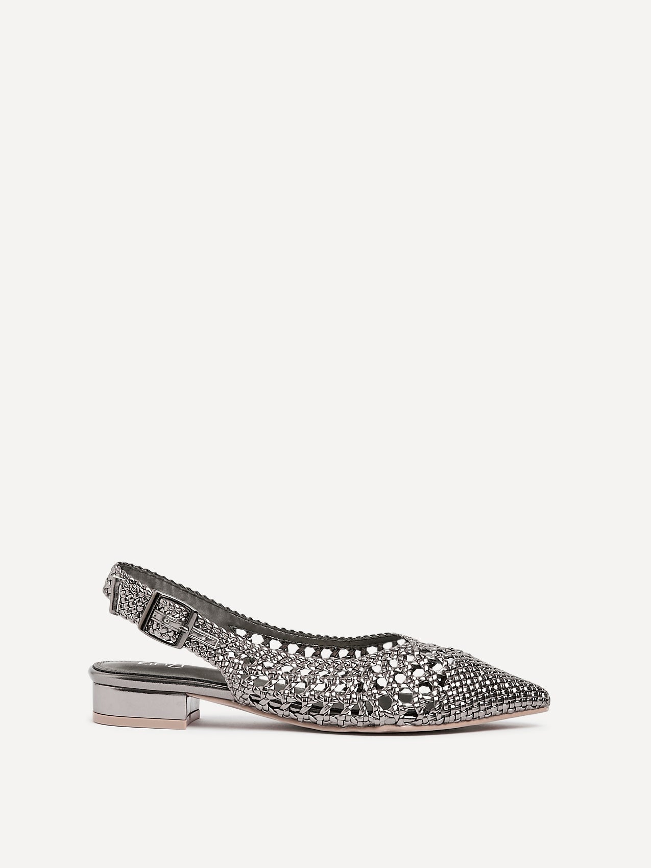 Carolina Pewter Faux Leather Ballet Flats