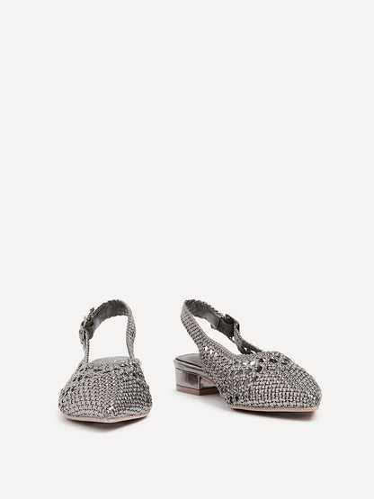 Carolina Pewter Faux Leather Ballet Flats