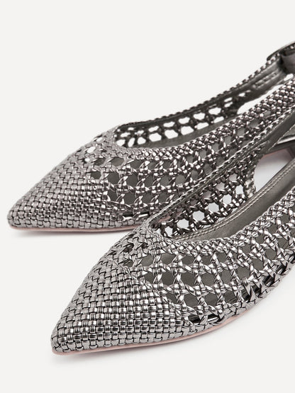 Carolina Pewter Faux Leather Ballet Flats