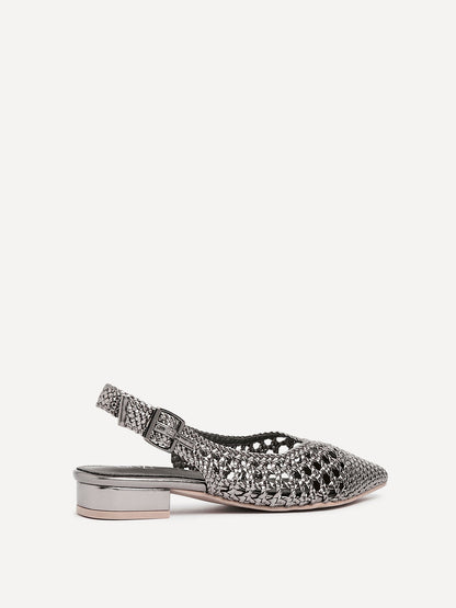 Carolina Pewter Faux Leather Ballet Flats