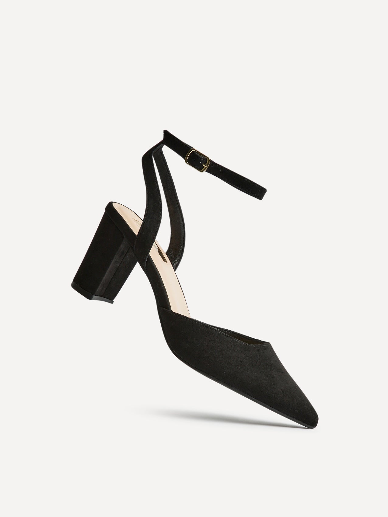 Carrie Black Faux Suede Court Heels
