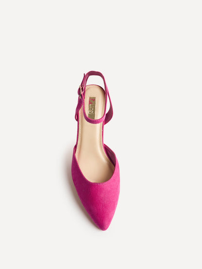 Carrie Fuchsia Faux Suede Court Heels