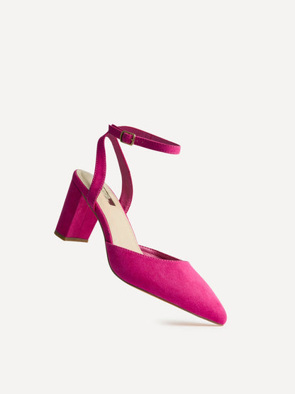 Carrie Fuchsia Faux Suede Court Heels