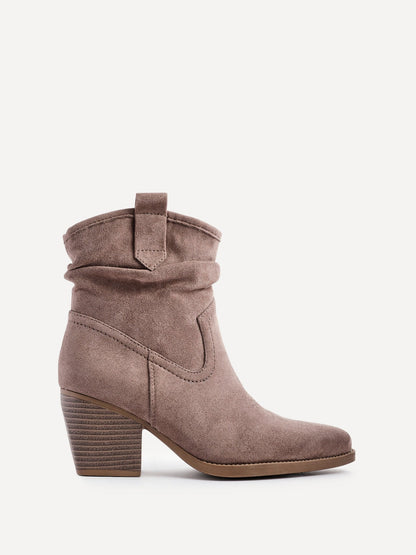 Carter Mocha Cowboy Block Heeled Ankle Boots
