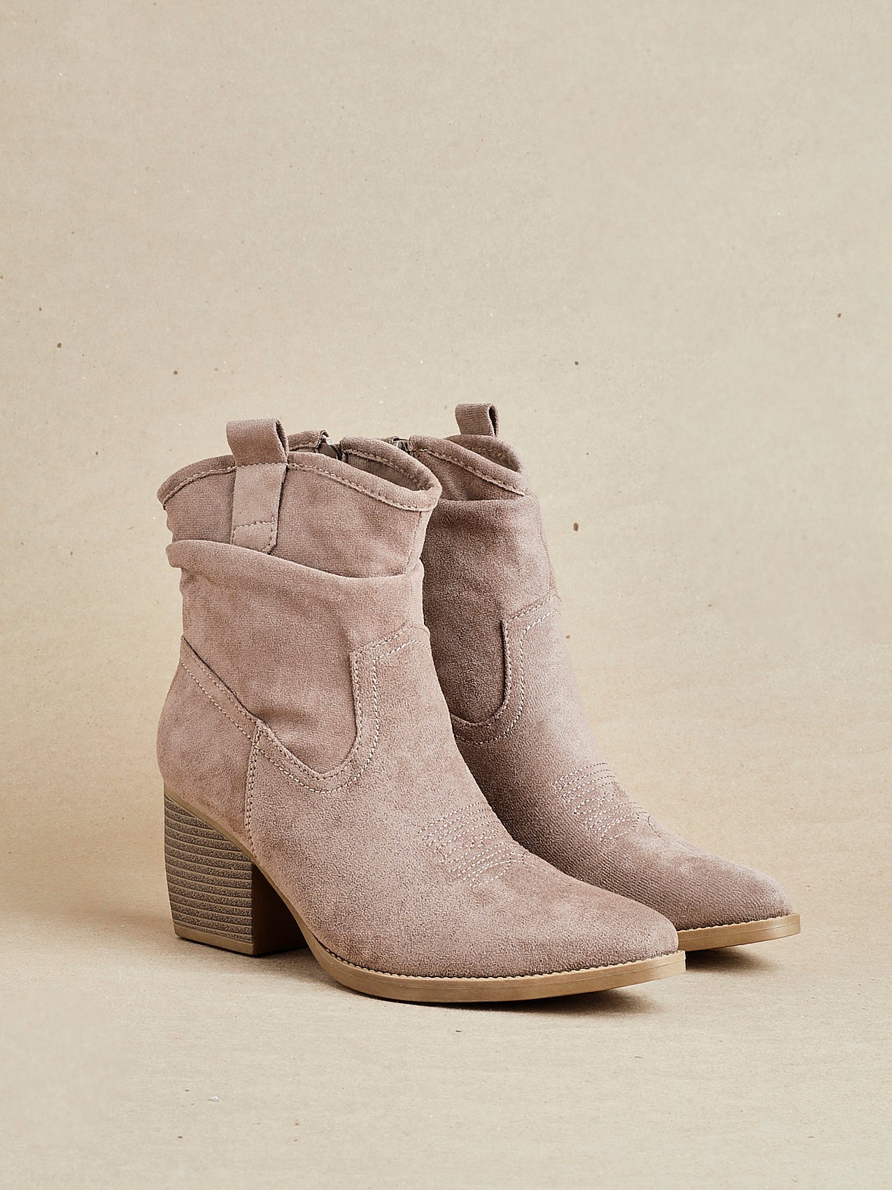 Carter Mocha Cowboy Block Heeled Ankle Boots