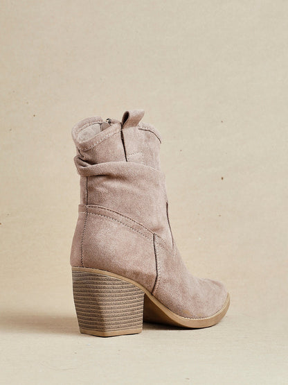 Carter Mocha Cowboy Block Heeled Ankle Boots
