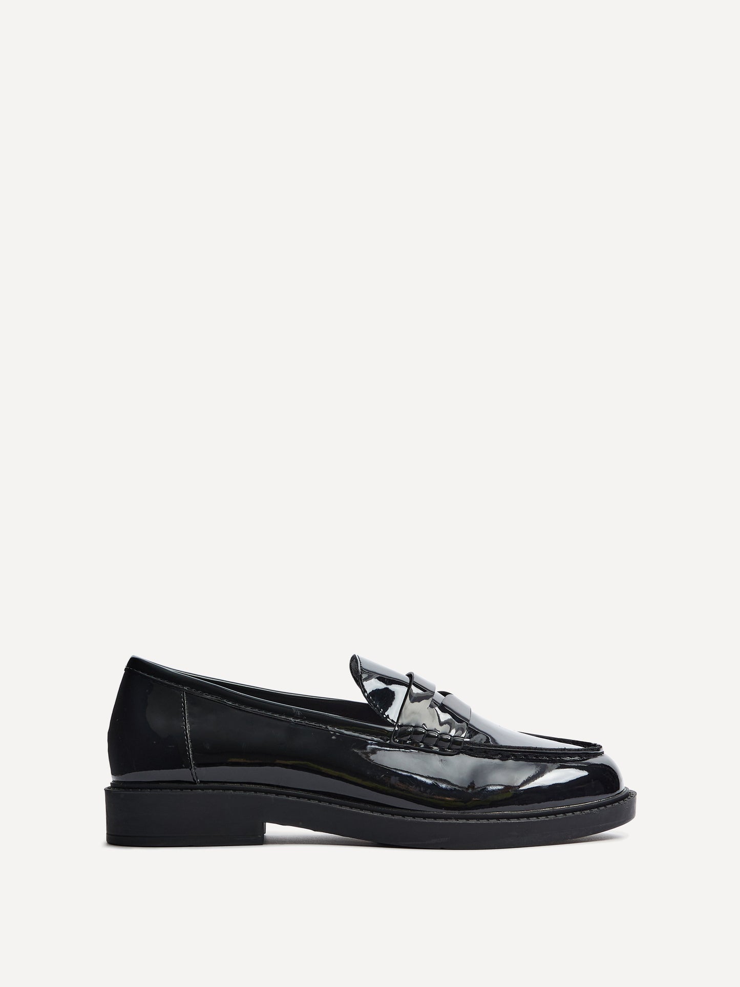 Cartia Wide Fit Black Patent Loafers
