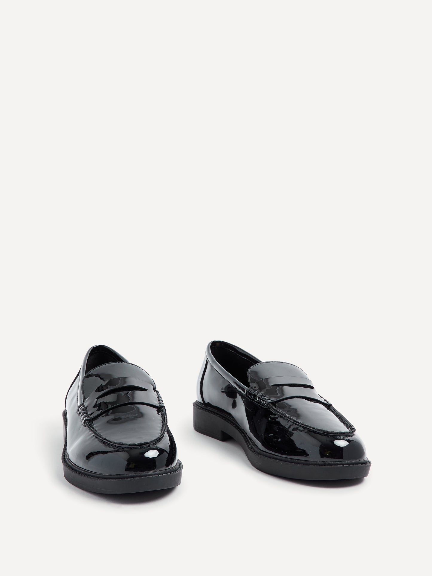 Cartia Wide Fit Black Patent Loafers