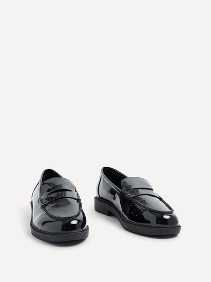 Cartia Wide Fit Black Patent Loafers