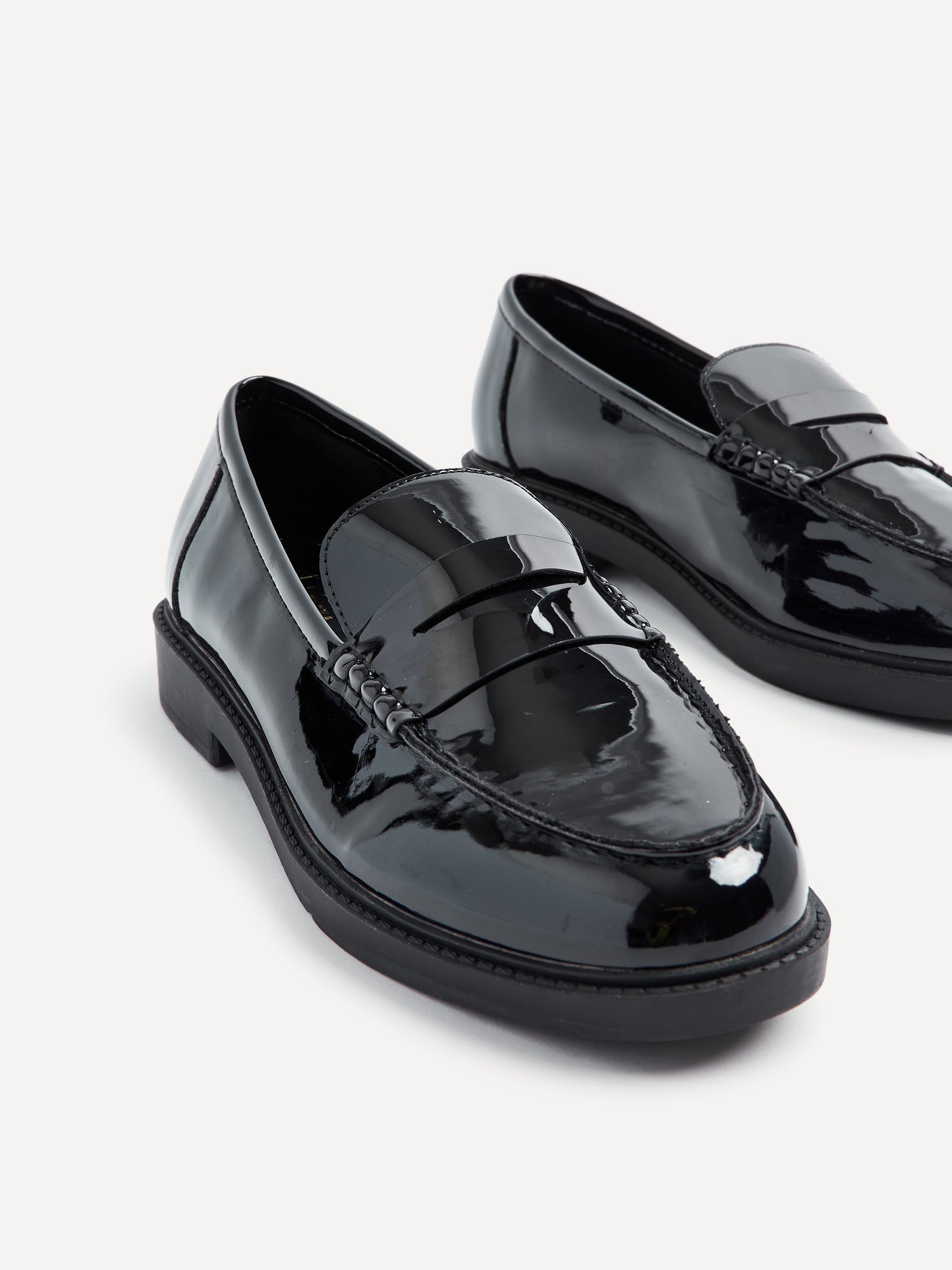 Cartia Wide Fit Black Patent Loafers