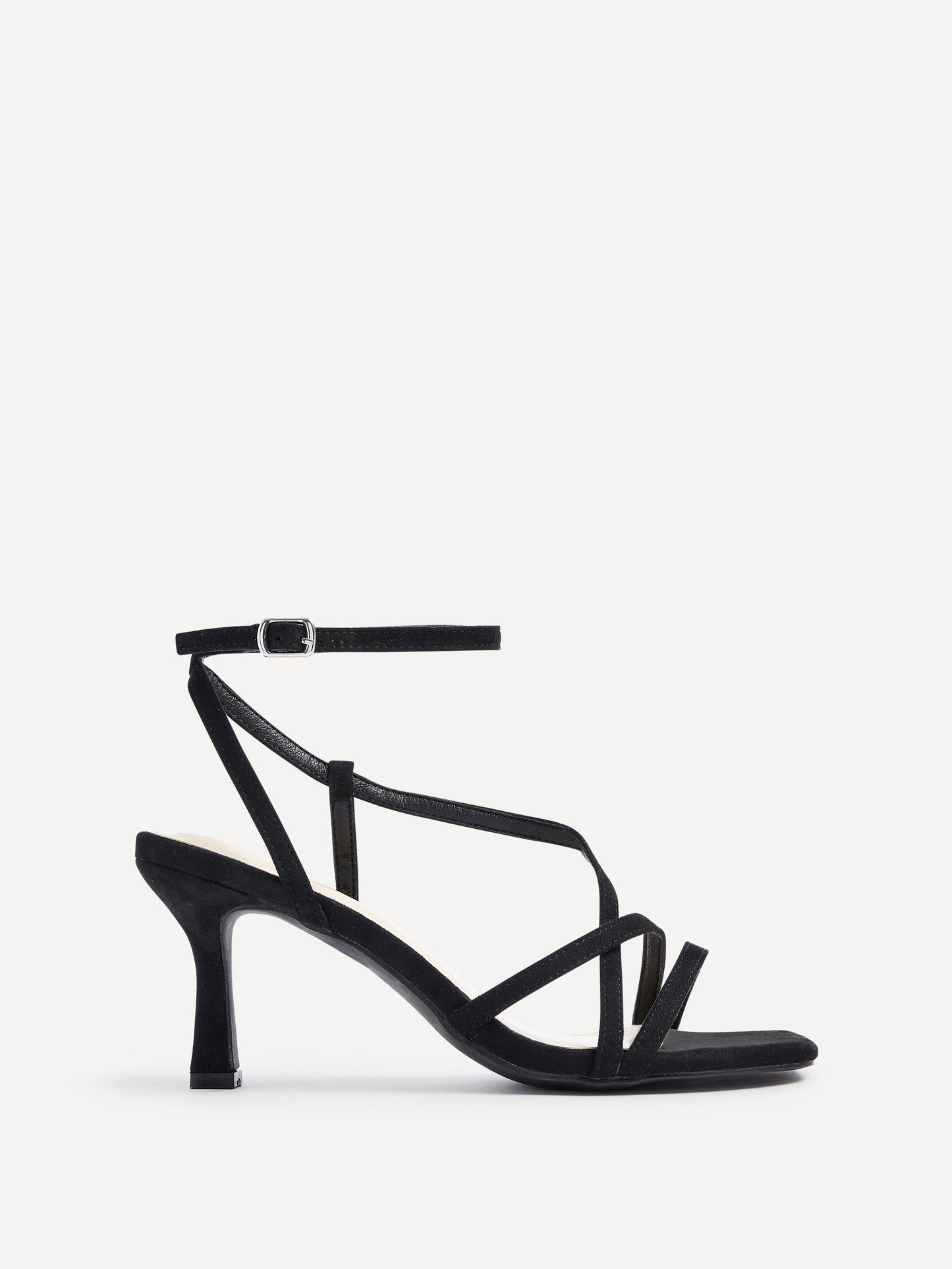 Cassie Wide Fit Black Strappy Heels