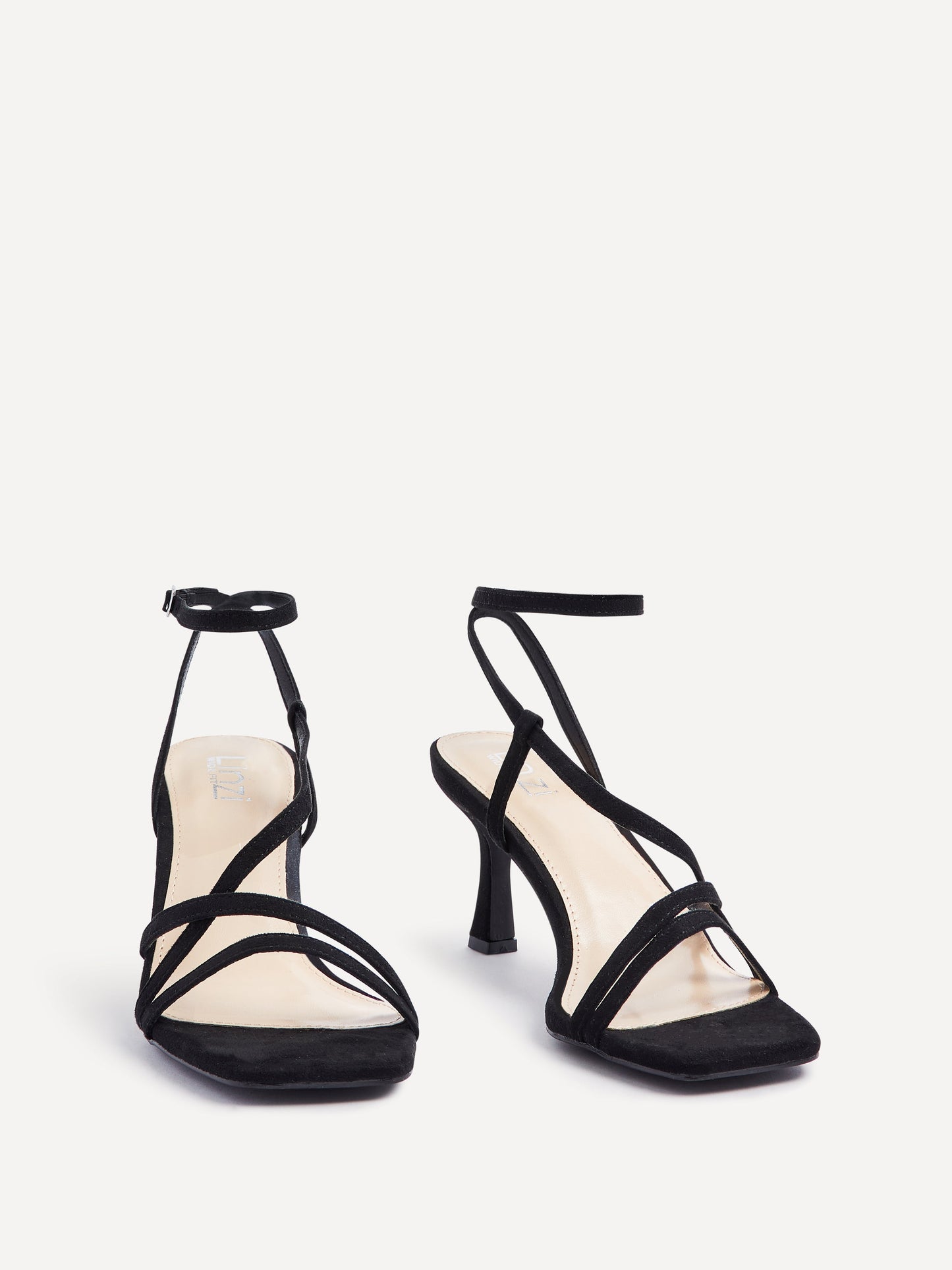 Cassie Wide Fit Black Strappy Heels