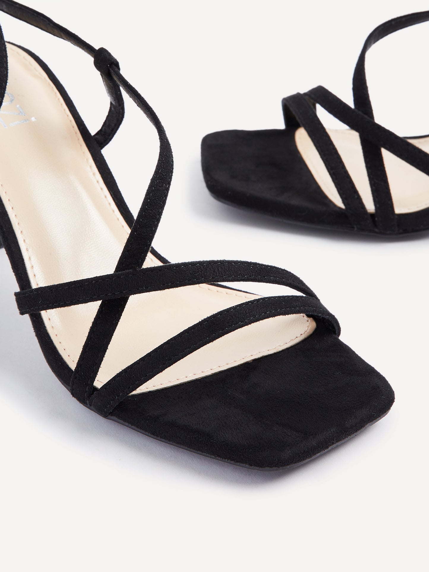 Cassie Wide Fit Black Strappy Heels