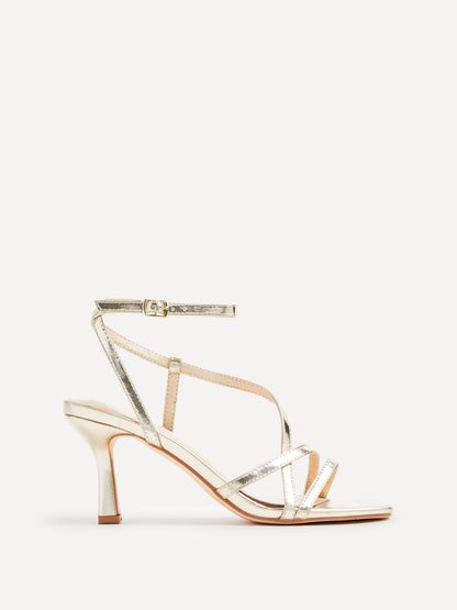 Cassie Wide Fit Gold Strappy Heels