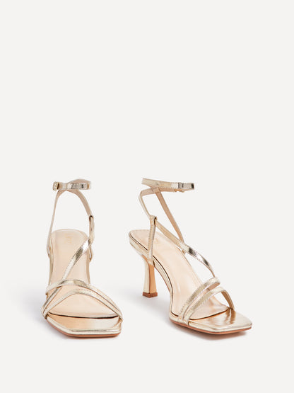 Cassie Wide Fit Gold Strappy Heels