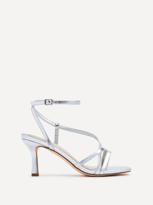 Cassie Wide Fit Silver Strappy Heels