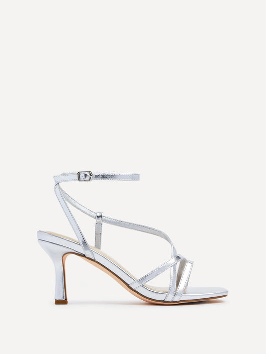 Cassie Wide Fit Silver Strappy Heels