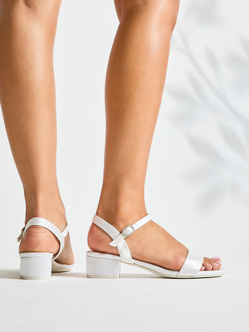 Chapel Bridal Ivory Satin Heeled Sandals