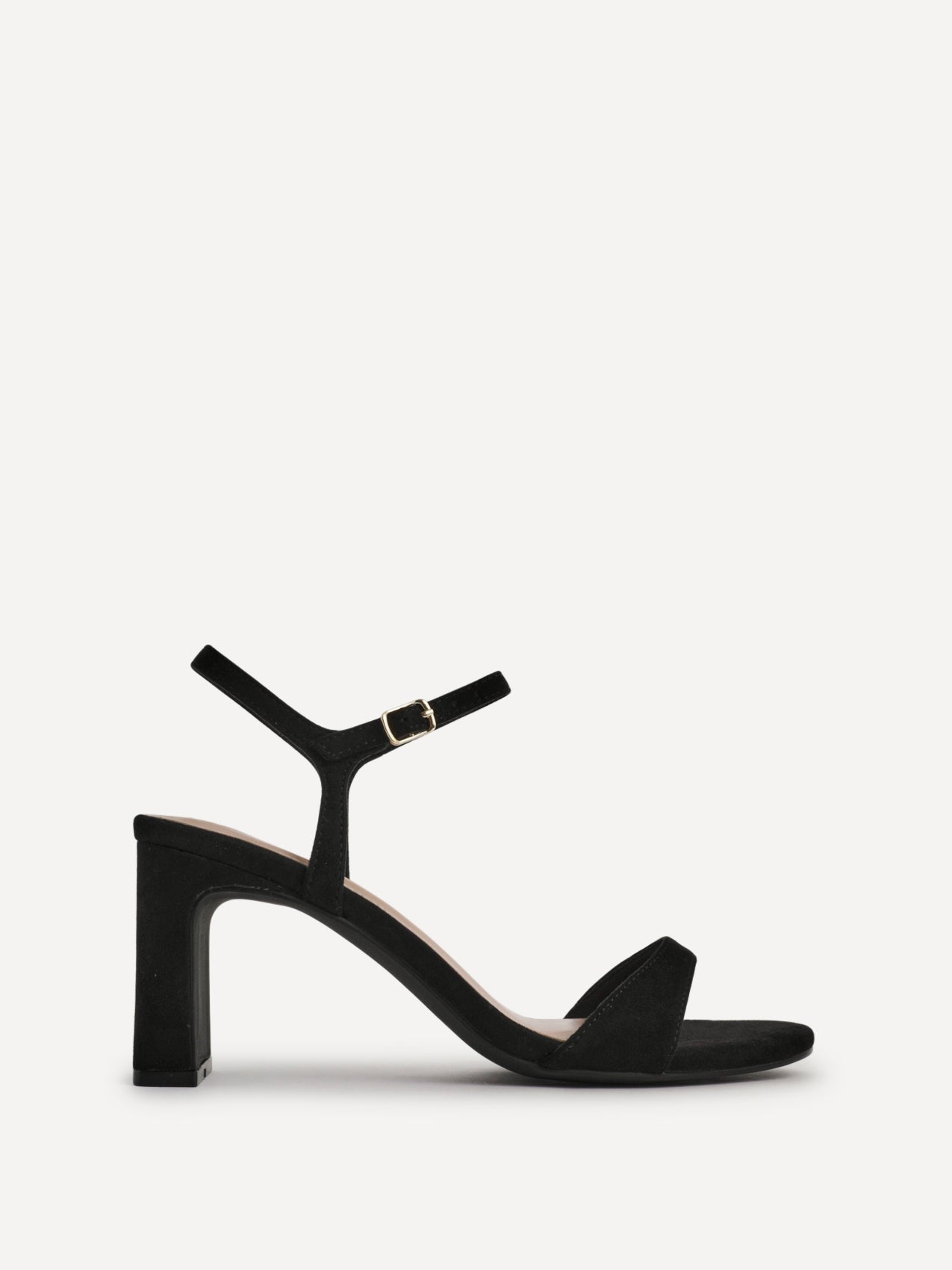 Charisma Black Faux Suede Heeled Sandals