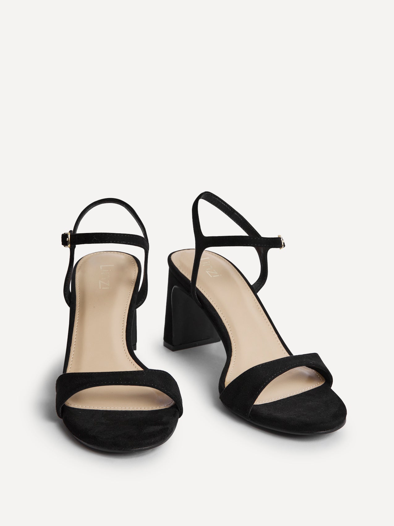 Charisma Black Faux Suede Heeled Sandals