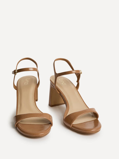 Charisma Camel Faux Leather Heeled Sandals