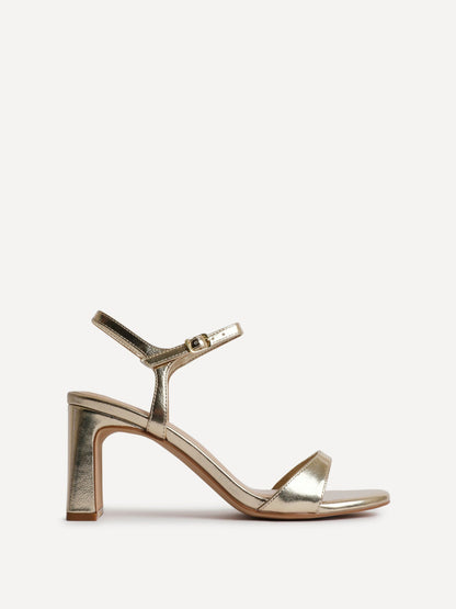 Charisma Gold Faux Leather Heeled Sandals