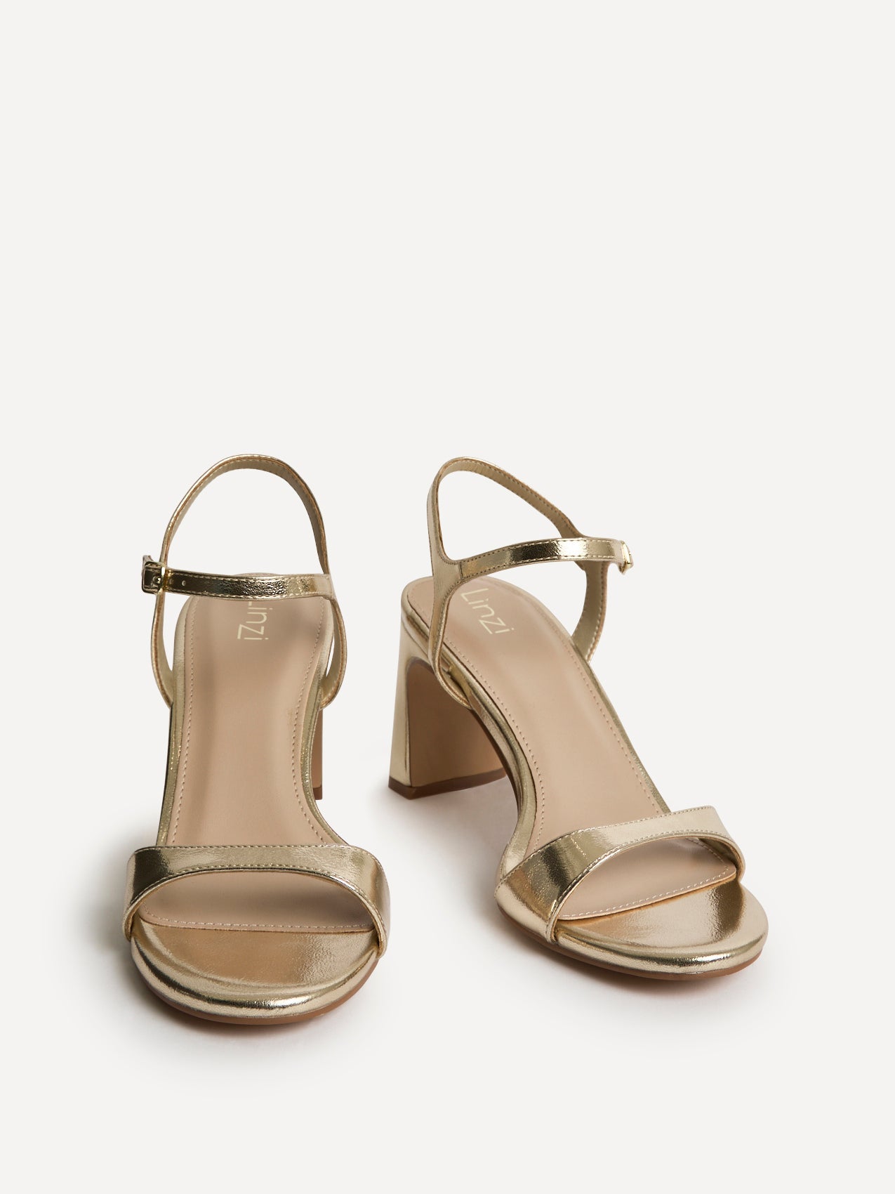 Charisma Gold Faux Leather Heeled Sandals