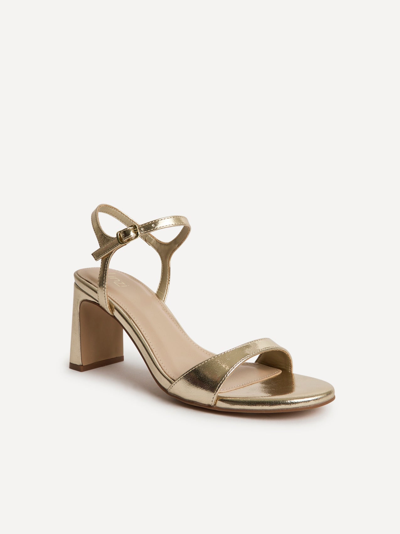 Charisma Gold Faux Leather Heeled Sandals