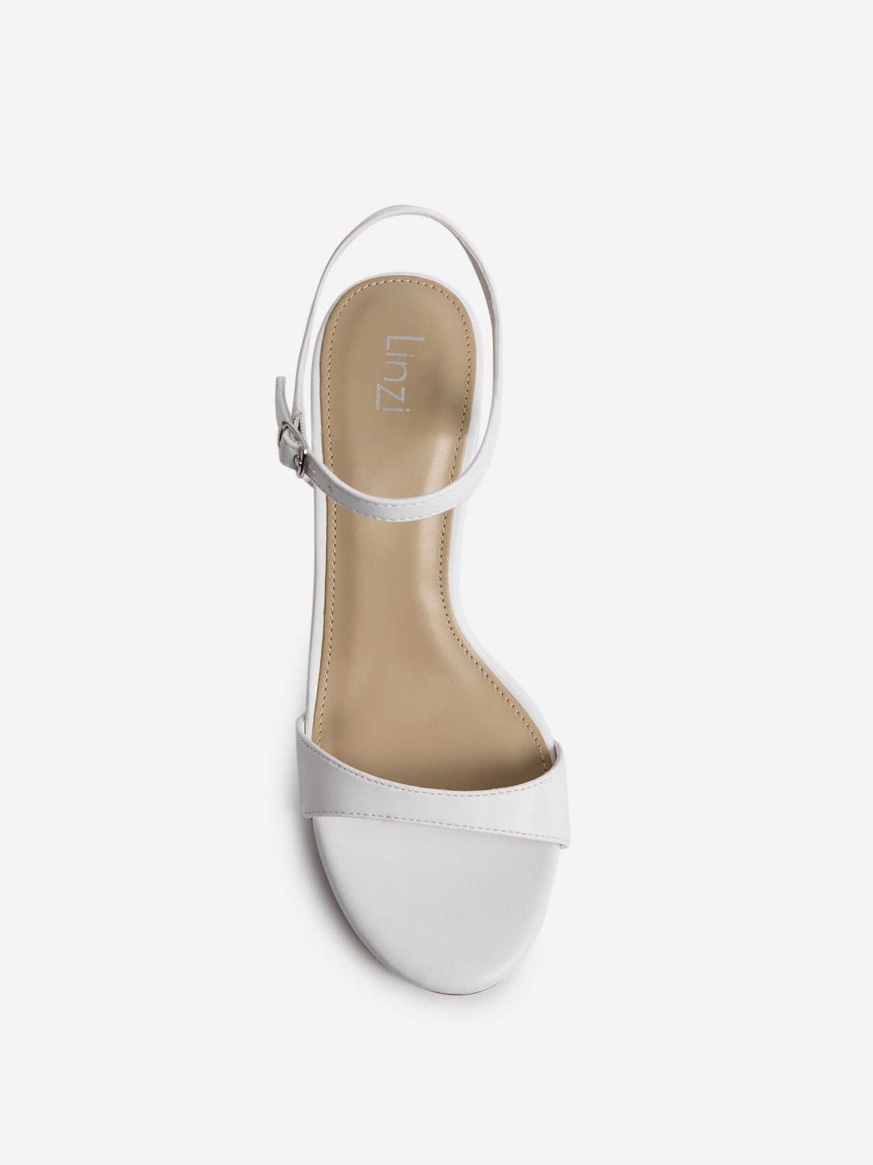 Charisma White Faux Leather Heeled Sandals