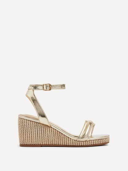 Chelsea Gold Wedged Sandals