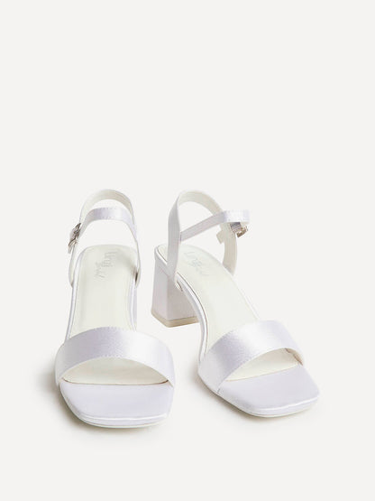 Cherish Bridal Ivory Satin Heeled Sandals