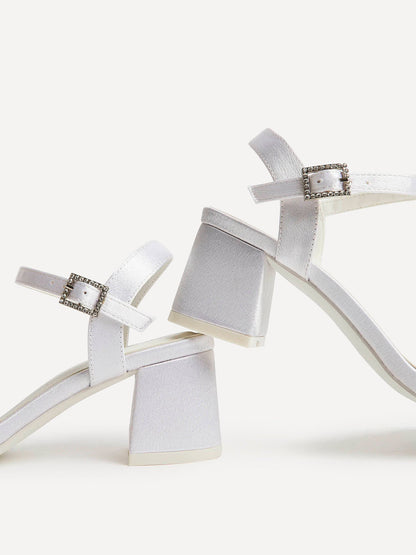 Cherish Bridal Ivory Satin Heeled Sandals