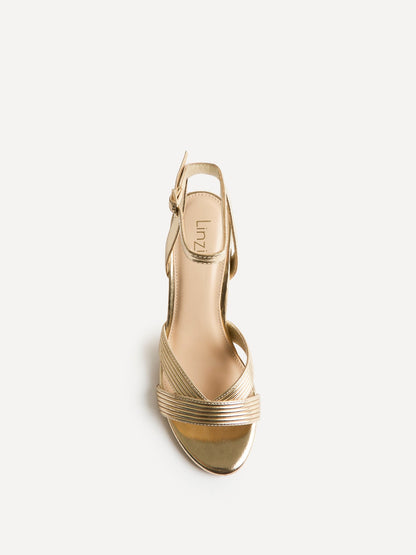 City Gold Faux Leather Heeled Sandals