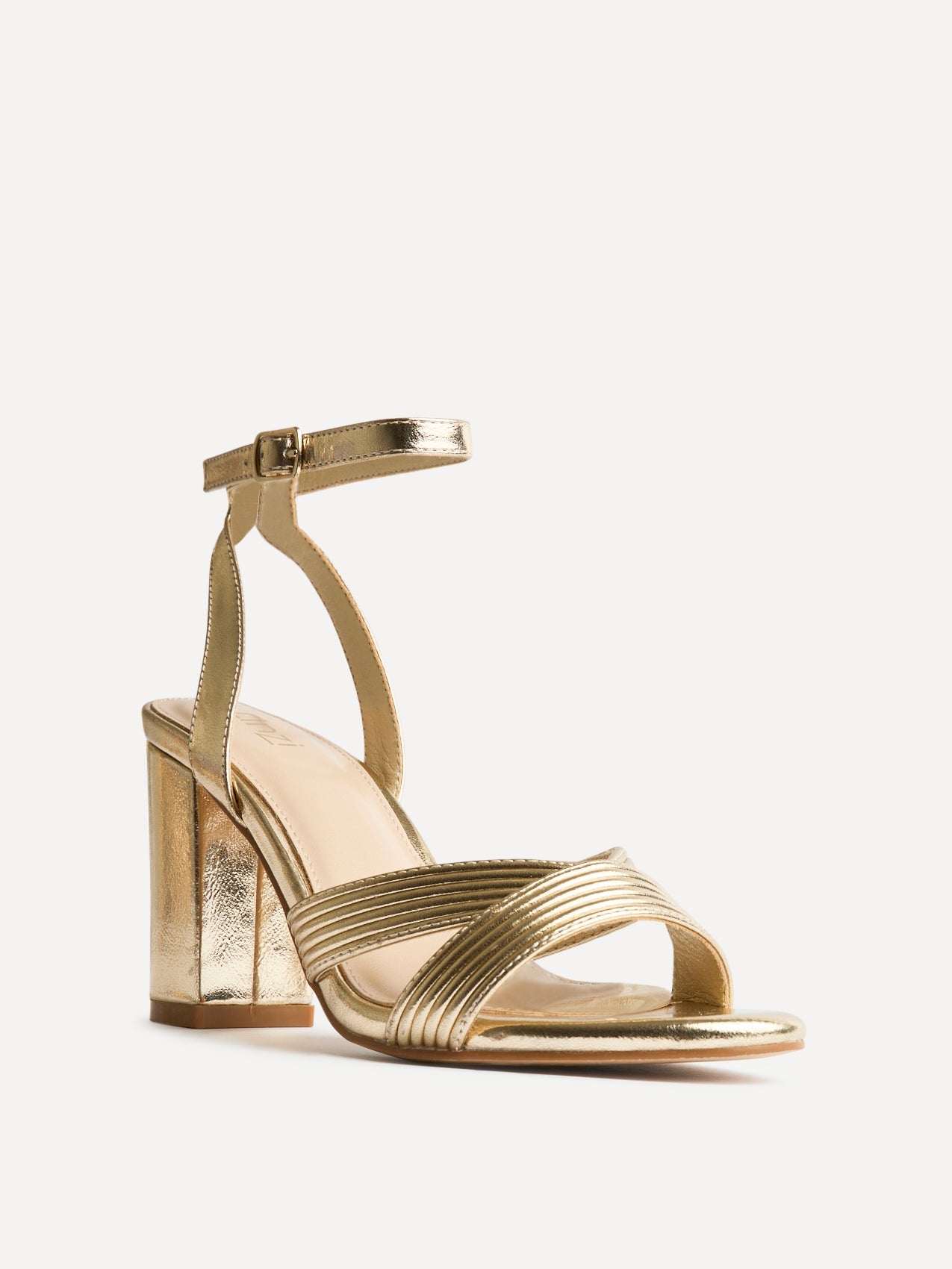 City Gold Faux Leather Heeled Sandals