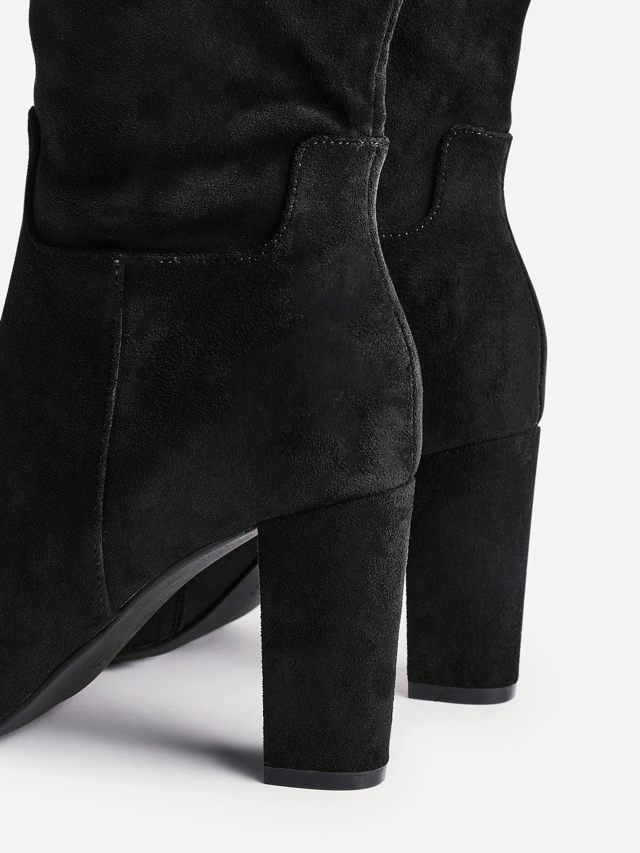 Claim Black Long Block Heeled Boots