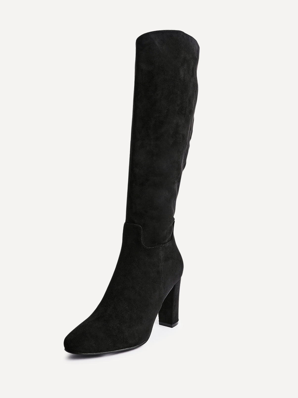 Claim Black Long Block Heeled Boots
