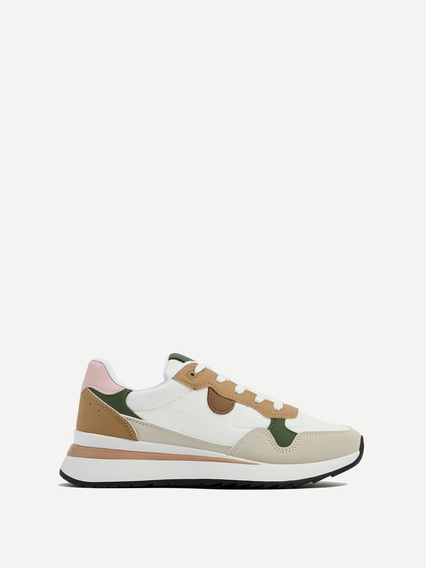 Clapham Beige Wedged Trainers