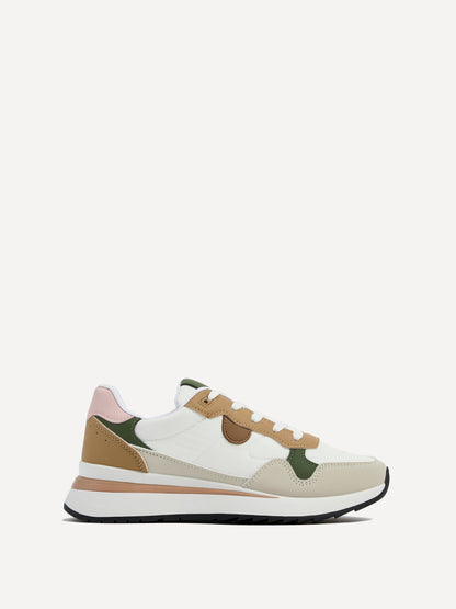Clapham Beige Wedged Trainers
