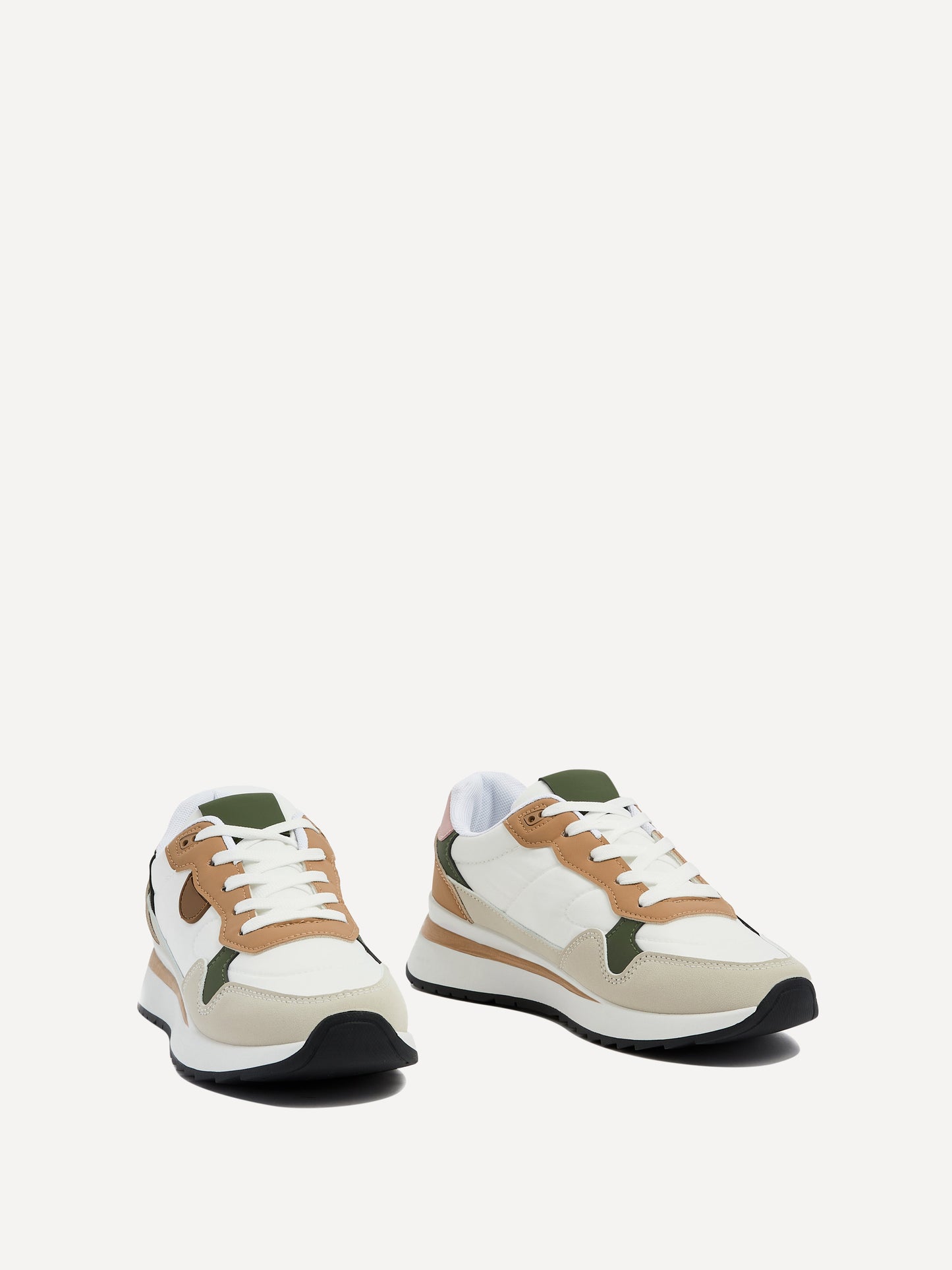 Clapham Beige Wedged Trainers