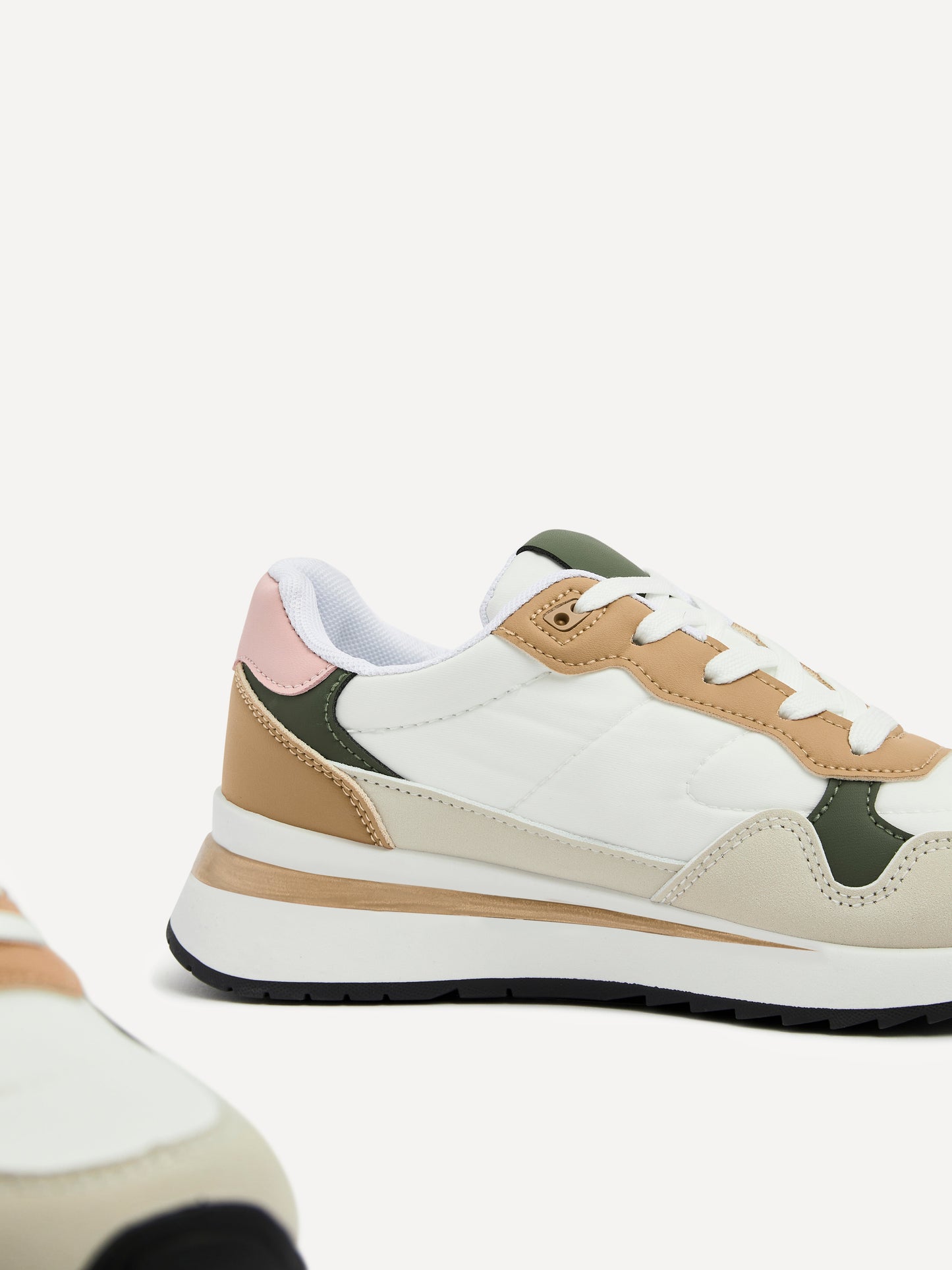 Clapham Beige Wedged Trainers